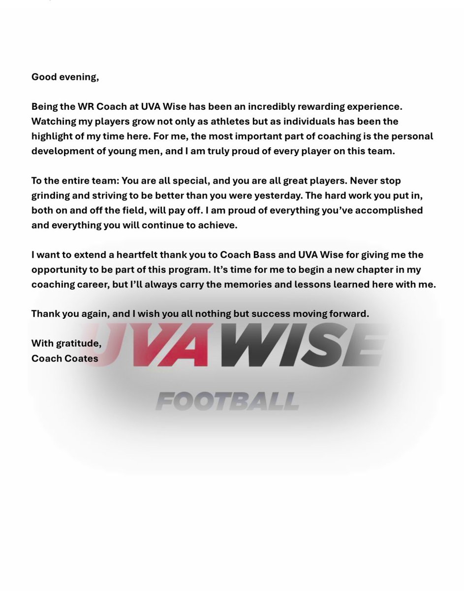 sammiecoates11's tweet photo. Thank you UVA Wise Footabll and UVA Wise! https://t.co/st2OyPh2jf