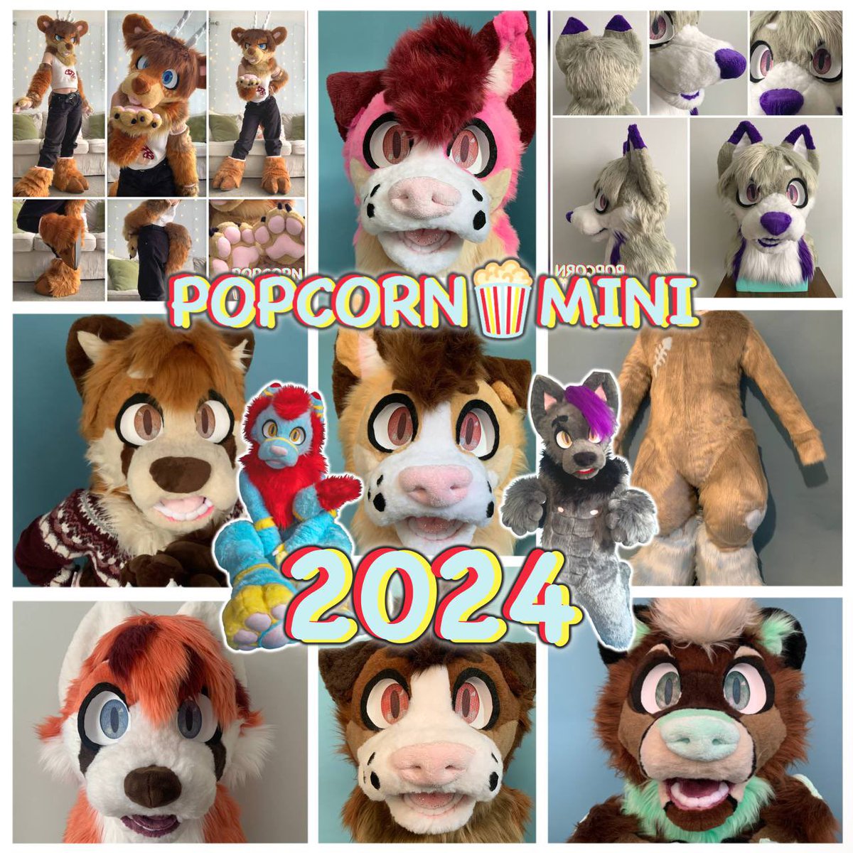 Popcorn Mini (@minimoise3) on Twitter photo Wow I made a lot of fursuits in 2024!๐
In total I made:
10 fursuit heads,
12 pairs of paws,
13 tails,
3 pairs of feet paws,
And 3 bodysuits!
Collage <a href="/Wotsit_rat/">๐Mikmik๐</a> 
Feet paws on the grey bodysuit (middle right) are made by <a href="/sodayeena/">๐๐ฟJaffa๐ฟ๐</a> 
#popcornmini #fursuitmaker Wow I made a lot of fursuits in 2024!๐
In total I made:
10 fursuit heads,
12 pairs of paws,
13 tails,
3 pairs of feet paws,
And 3 bodysuits!
Collage <a href="/Wotsit_rat/">๐Mikmik๐</a> 
Feet paws on the grey bodysuit (middle right) are made by <a href="/sodayeena/">๐๐ฟJaffa๐ฟ๐</a> 
#popcornmini #fursuitmaker