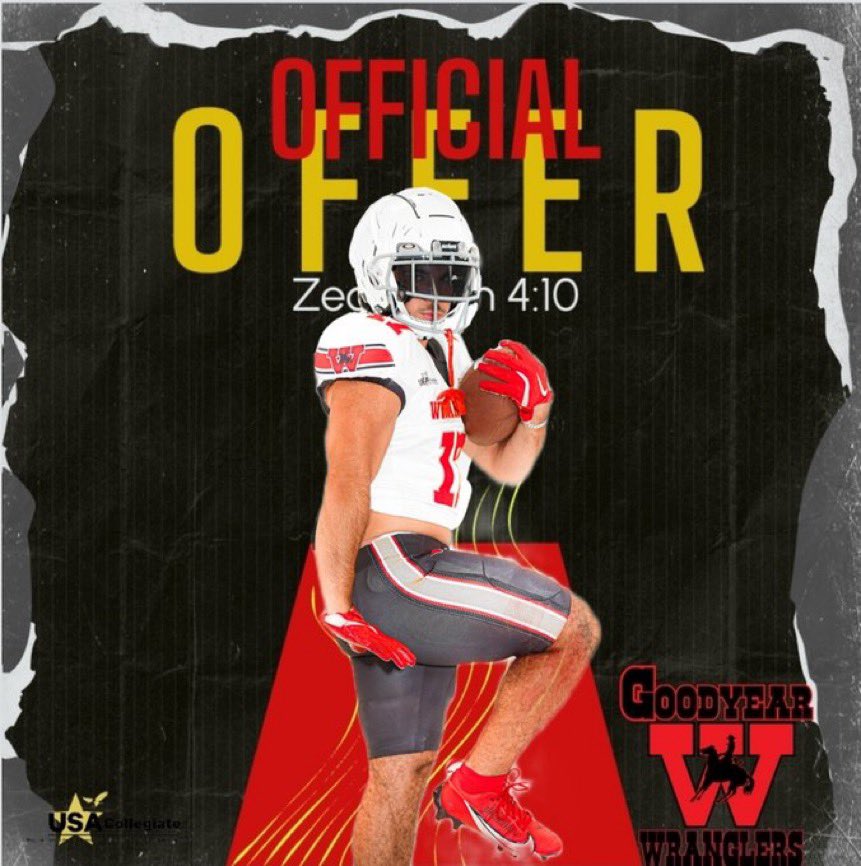 kxndrick33's tweet photo. #AGTG Blessed to receive a offer from Goodyear Wranglers @CoachFunch @coachjameswill @Marcus_Gomez34 @CoachKuester https://t.co/vu81Hk9a0q
