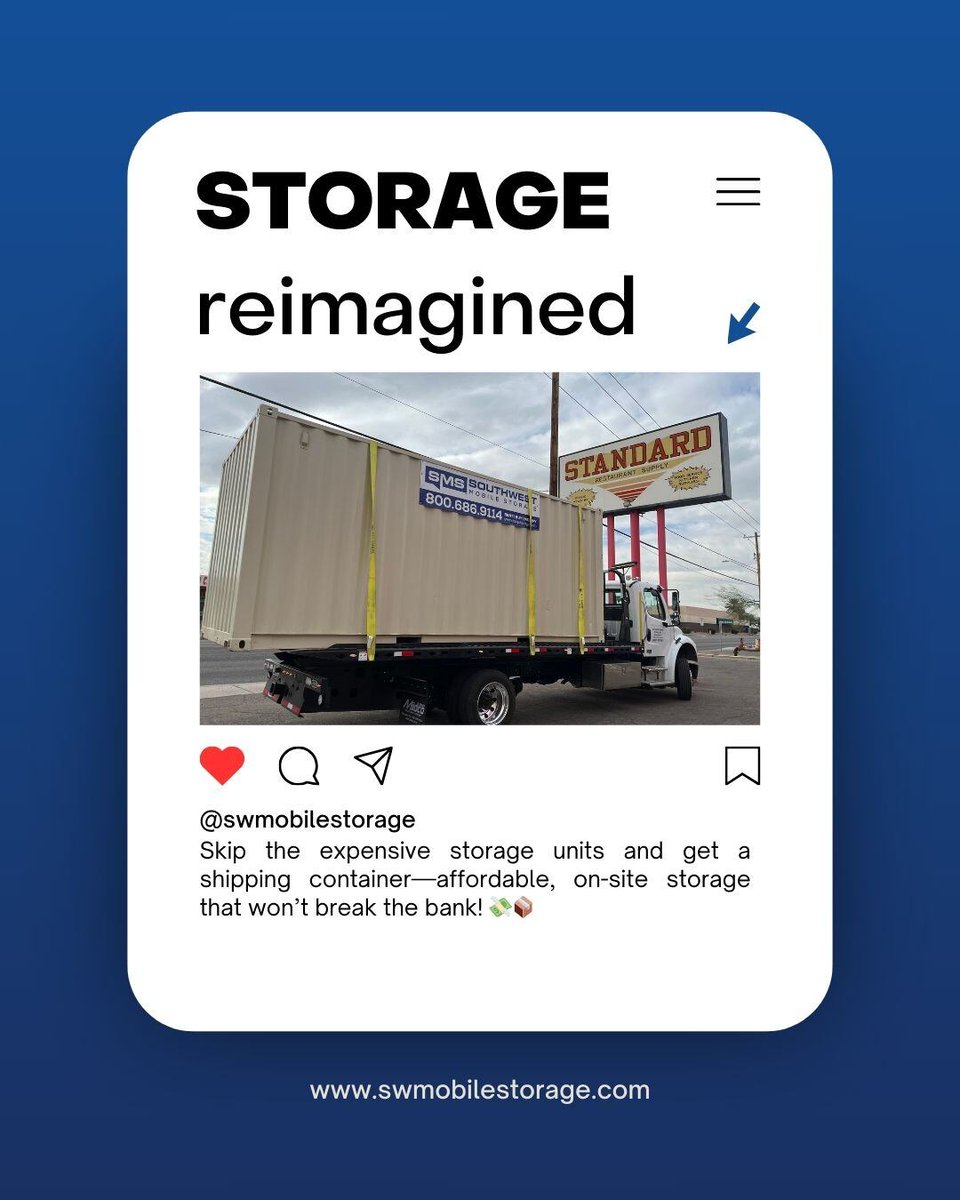 SWMobileStorage's tweet image. Small business owners 🤝 Southwest Mobile Storage

#StorageSolution #MobileStorage #ContainerLife #StorageGoals #CustomStorage #CostEffective #OrganizeYourSpace #SmallBusinessStorage