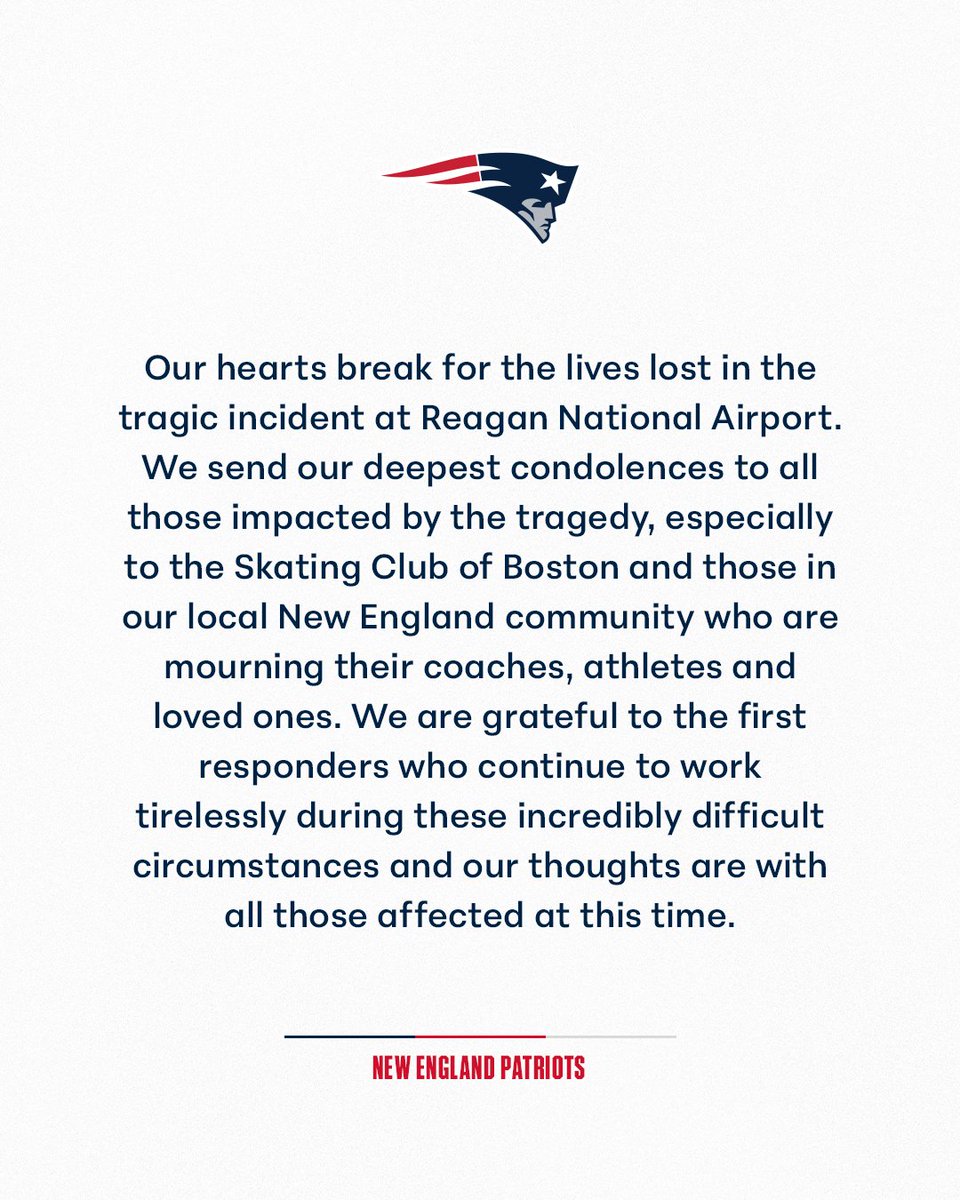 Patriots's tweet photo. Statement from the New England Patriots. https://t.co/eSDBk2YhXb