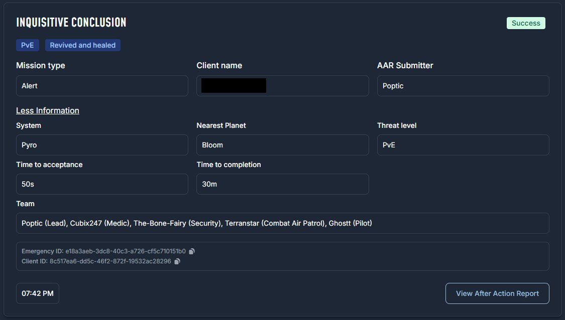 Historic moment for us!  

Medrunners first rescue operation in #Pyro, logged by our emergency dispatch system!🚀🎊  

Call us at portal.medrunner.space 

#StarCitizen
