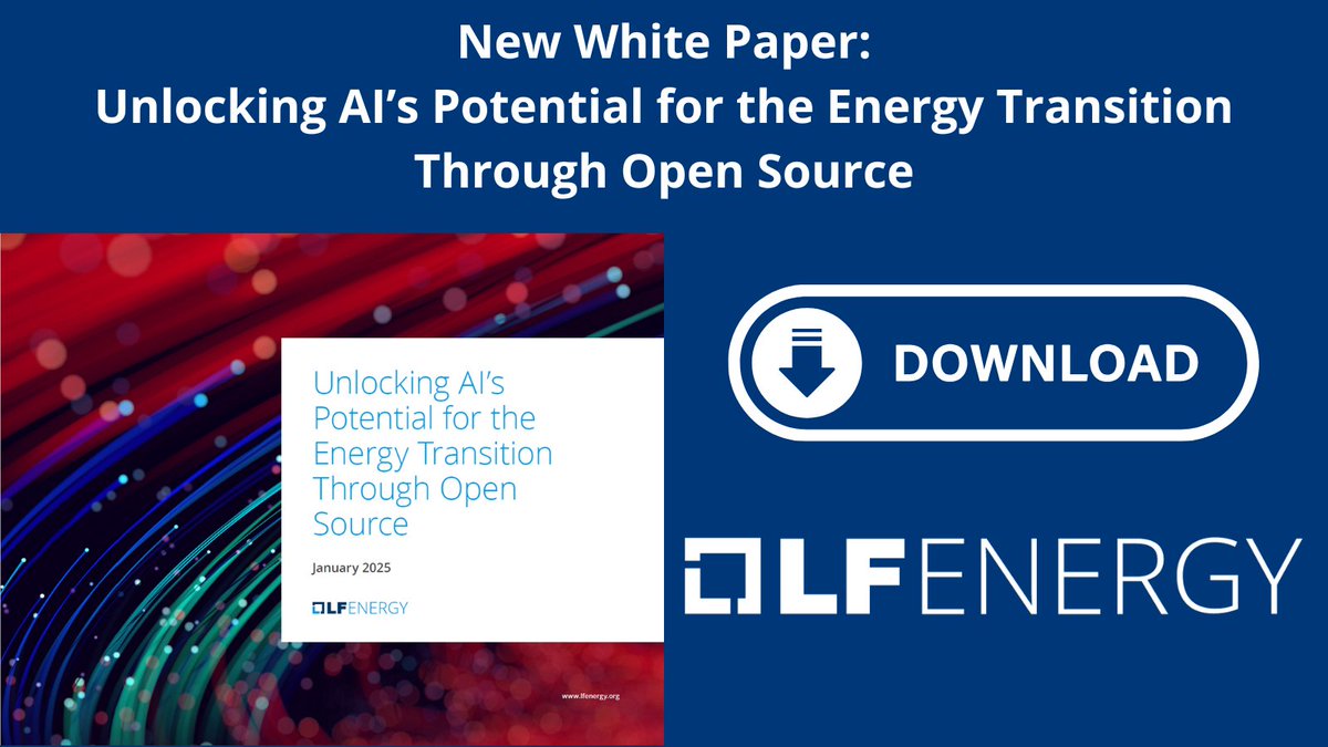 LF Energy has published a white paper on "Unlocking AI’s Potential for the Energy Transition Through Open Source". Download for free at hubs.la/Q031sKML0

#lfenergy #energy #energyai #energytransition #opensource #utilities #ai #powergrid