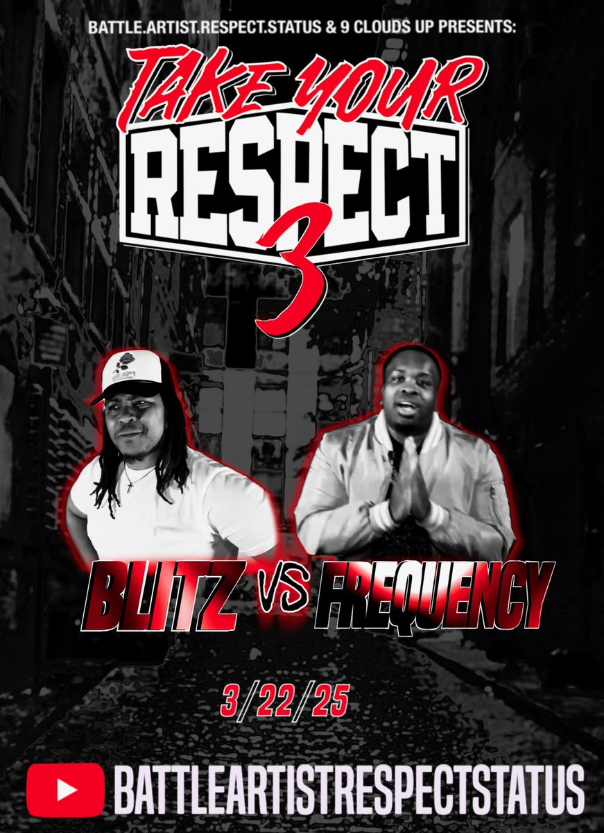 BREAKING: 🚨🚨🚨🚨🚨

BARS &amp; <a href="/9cloudsuptexas/">9CloudsUp</a> presents:

BLITZ vs FREQUENCY 🔥

MARCH 22nd 🗓️ 

#TakeYourRespect3 #BARS

LIVE IN SAN ANTONIO TX