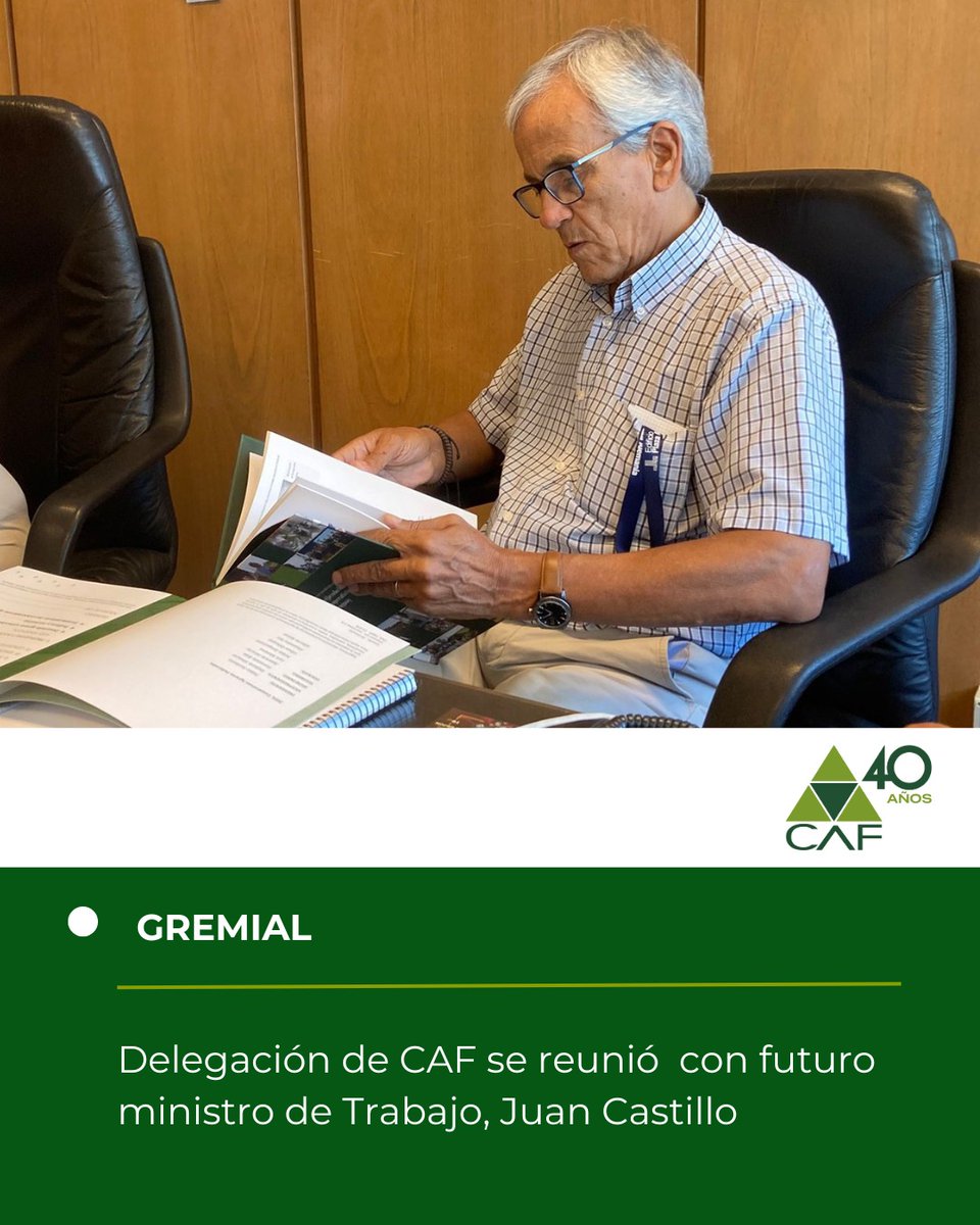 ▶️Delegación CAF se reunió hoy con futuro Ministro de Trabajo, Juan Castillo, quien estuvo acompañado por Graciela Fernández, Flavia Carreto y Marisol Fuentes

🔍Se intercambió sobre Propuestas CAF al próximo Gobierno: relaciones laborales, competitividad e institucionalidad coop