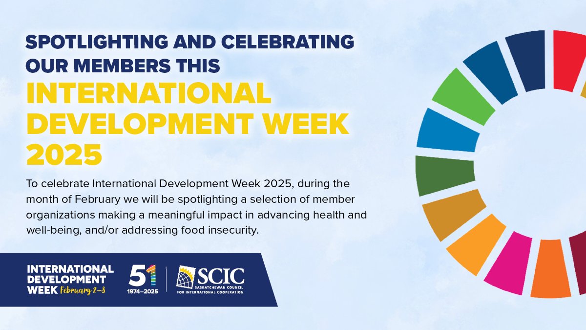 Keep an eye out on our socials throughout February and get more insight into some of our incredible members and how their work has been impacting global growth around the world! 🌎

#GoForTheGoals #InternationalDevelopment #sdgs2030 #saskcic #IDW2025 #GlobalAffairsCanada