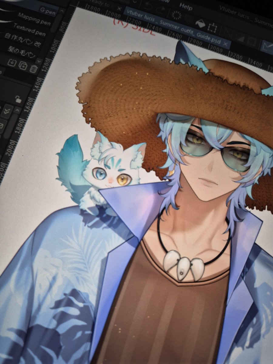 bluemerry04_'s tweet photo. 🙈 I've changed my mind and decided to post the summer outfit of my son  Lucis  first 🙈 before  posting the wip of my third son 😁
#ENVtubers #VtubeStudio https://t.co/XTY2zXXA6A