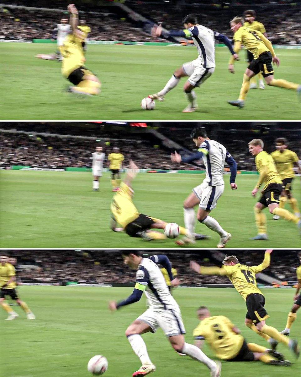 Son Heung-min’s movement made his opponent take out his teammate 😅