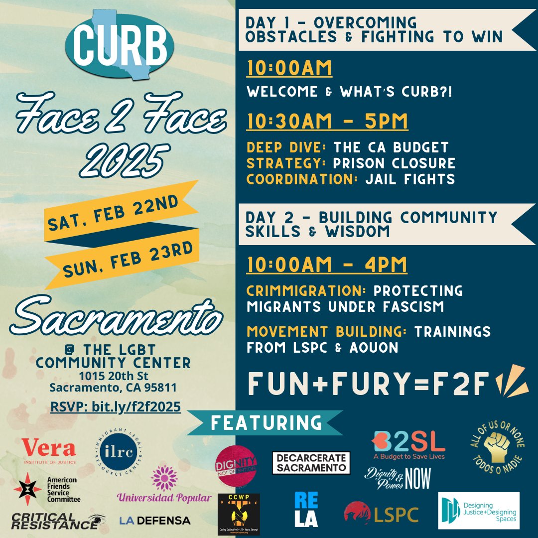 CURB Members 📣 There is only one week left to register for Face 2 Face 2025‼️ We have a powerful program in store that you will not want to miss! 📲 RSVP TODAY: bit.ly/f2f2025 

💌 Is your organization interested in becoming a CURB member!? Feel free to DM us for more