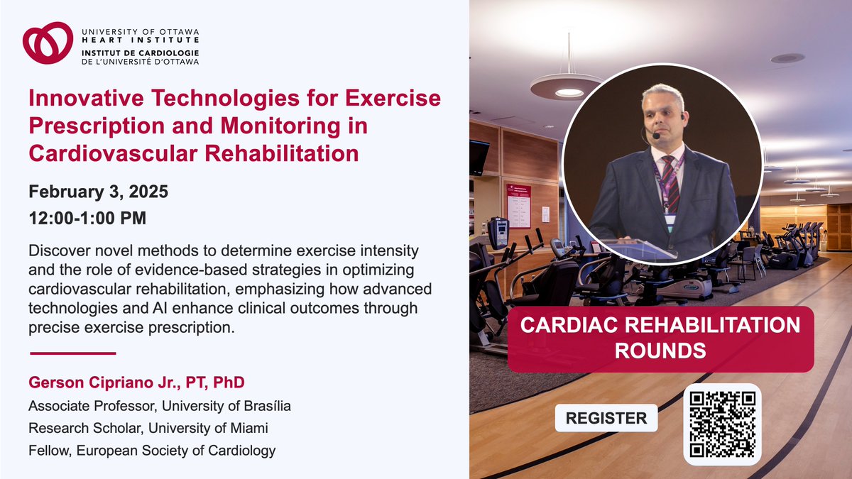 Heart Institute (@heartinstitute) on Twitter photo Our #Cardiac Rehabilitation Rounds are approaching! Join us for the upcoming conference featuring Dr. Gerson Cipriano Jr. (<a href="/CiprianoJr_G/">Gerson Cipriano Jr.</a>).
📅 Monday, February 3
⏰ 12 PM EDT
🔗 Register: ow.ly/wuWM50UQCwo Our #Cardiac Rehabilitation Rounds are approaching! Join us for the upcoming conference featuring Dr. Gerson Cipriano Jr. (<a href="/CiprianoJr_G/">Gerson Cipriano Jr.</a>).
📅 Monday, February 3
⏰ 12 PM EDT
🔗 Register: ow.ly/wuWM50UQCwo