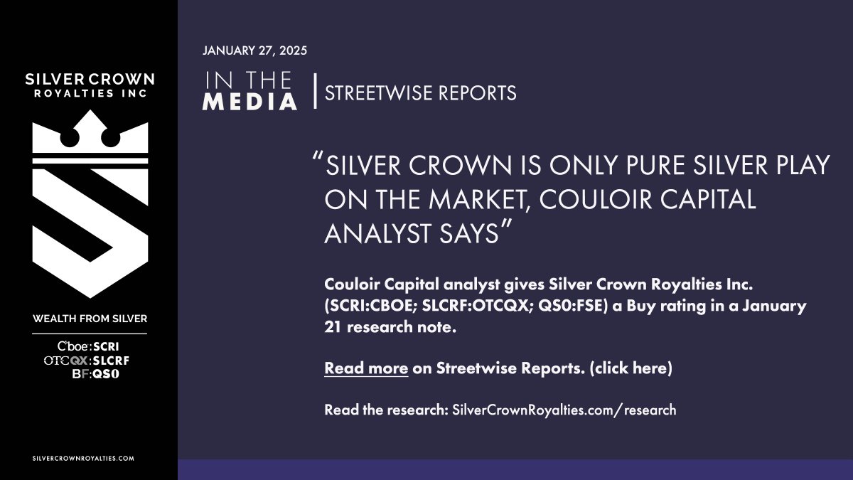 Read what analysts say about Silver Crown on Streetwise Reports 
( Jan 27 article  bit.ly/3PWOc0R )