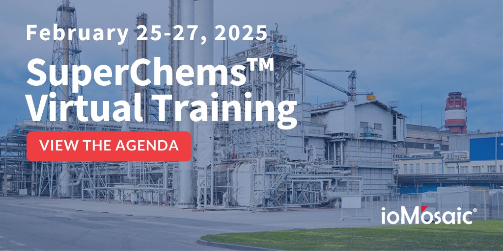 ioMosaic's tweet image. Join Neal Dahlheimer on February 25 to learn techniques for addressing relief sizing for various scenarios, relief piping system design, flare header and consequence modeling in Process Safety Office® SuperChems™. bit.ly/4hsHg7w
#ReliefDesign #ProcessSafetySoftware