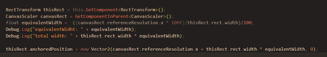 zephtodev's tweet photo. Ok.. I think I got it, I used the Canvas Scaler Resolution to move the object only with those values, then convert the anchored object size to the equivalent size of the Scaler Resolution and that convert all sizes into the range of Screen Size (I hope this is understandable xd) https://t.co/kpntWKa5mw
