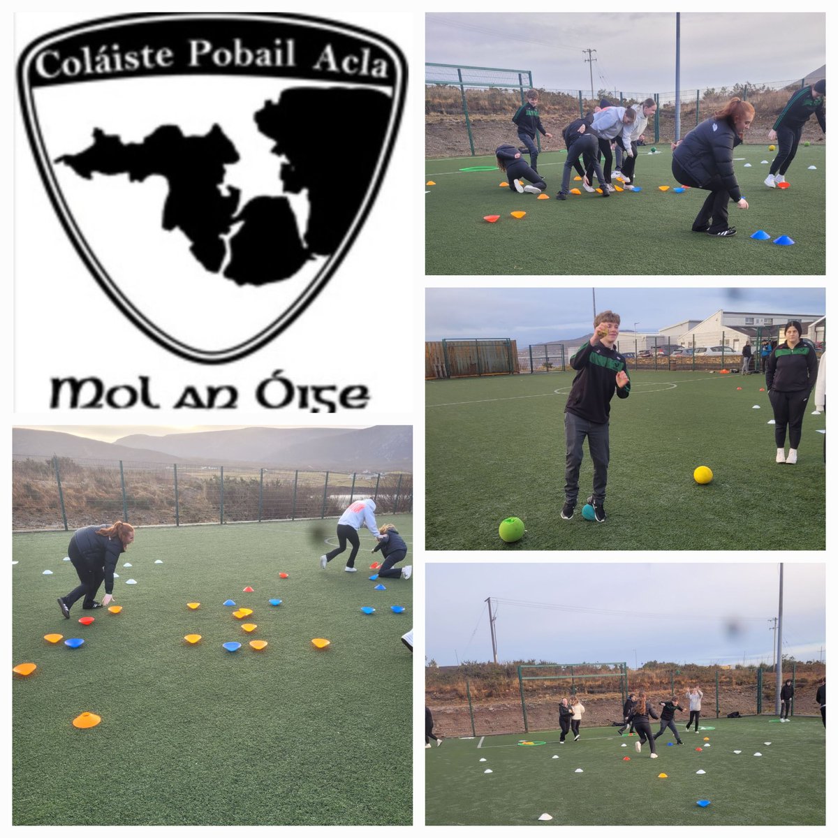 Pictured are a group of TYs from <a href="/CPAcla1/">Colaiste Pobail Acla</a> who were working on Fundamental movement skills as part of their Lifeskills Gaa coaching course with <a href="/MayoGAA/">Mayo GAA</a> GPO <a href="/Sweets_Eoin/">Eoin Sweeney</a> today.