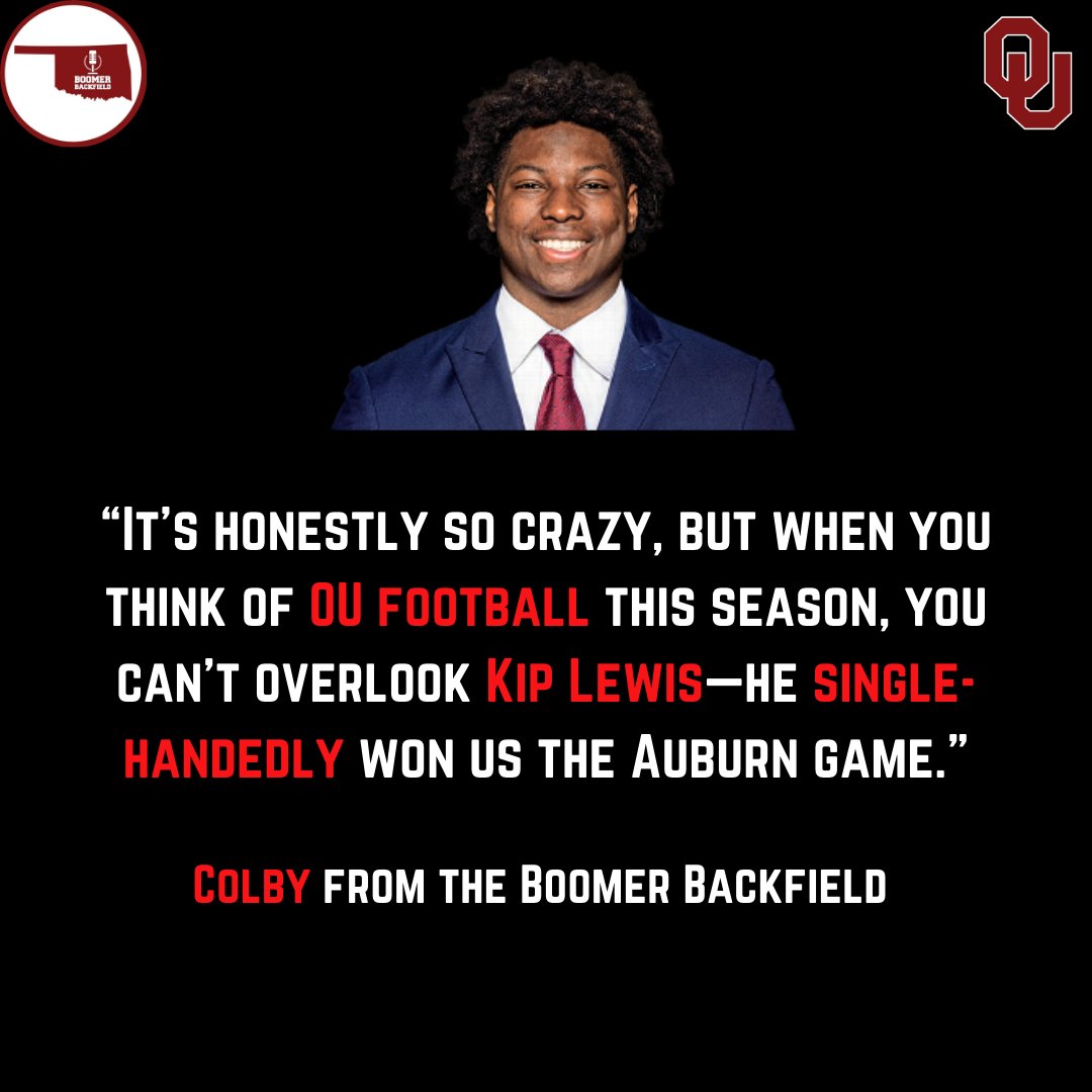 BoomerBackfield's tweet photo. Kip Lewis was a staple for this Sooner football team the past year. He was CLUTCH, made the plays that needed to be made, and was a leader. He saved us in the Auburn game and will look to have an incredible season in 2025! #BoomerBackfield #Sooners #kiplewis #oufootball https://t.co/fpeqaT4Equ