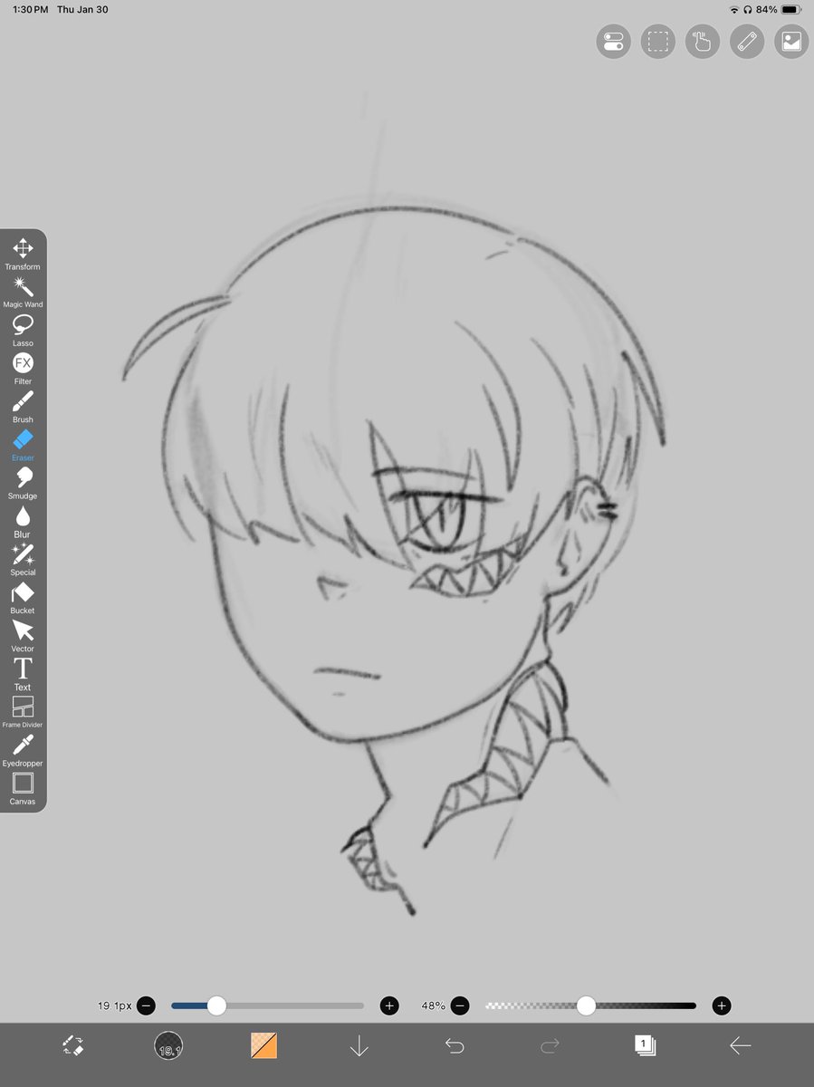 Really quick Tobi doodle before I torture myself with perspective practice today,,
#Eve家