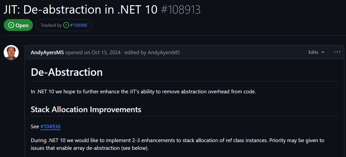A bunch of awesome stuff is coming to .net10!
One notable thing: lack of enumerator boxing allocations when iterating over an array via `IEnumerable&lt;T&gt;`. This is awesome!