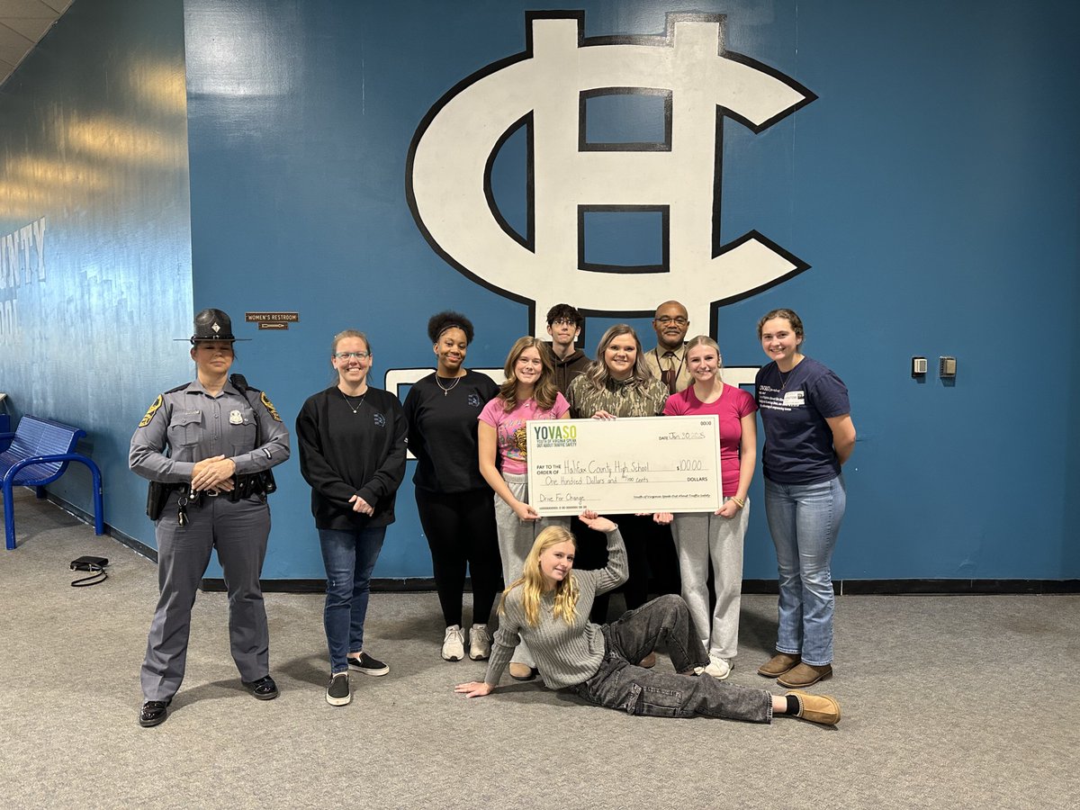 Youth Of Virginia Speak Out About Traffic Safety (@_yovaso_) on Twitter photo Today we visited Halifax County High School and presented their YOVASO Club with a $100 check! They were one of our statewide finalists for the 2024 Drive for Change: Buckle Up and Slow Down Project!🥳 Speical thanks to all who support this program including <a href="/VSPPIO/">VA State Police</a> & <a href="/StateFarm/">State Farm</a>! Today we visited Halifax County High School and presented their YOVASO Club with a $100 check! They were one of our statewide finalists for the 2024 Drive for Change: Buckle Up and Slow Down Project!🥳 Speical thanks to all who support this program including <a href="/VSPPIO/">VA State Police</a> & <a href="/StateFarm/">State Farm</a>!