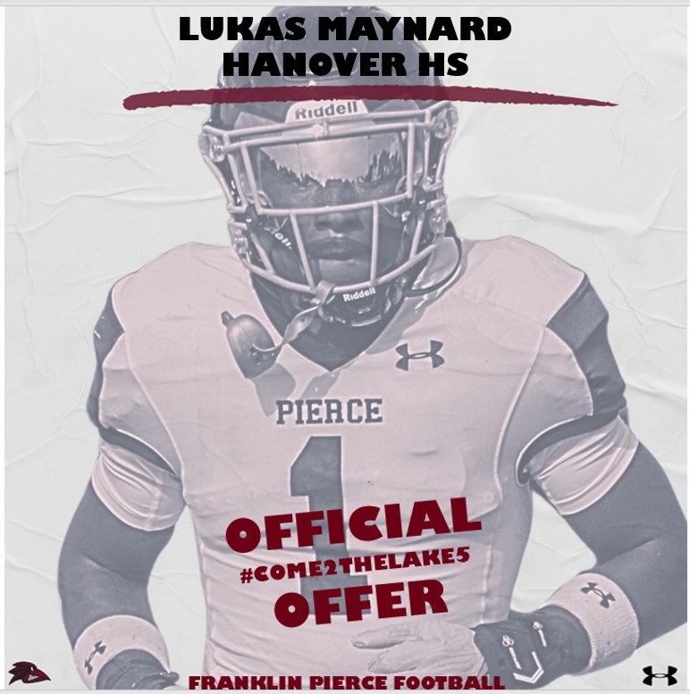 After a great visit with <a href="/Ravens_FB/">Franklin Pierce Football</a> I'm proud to say I've received a scholarship offer thank you to <a href="/CoachZMcBride/">Zach Mc Bride</a> and <a href="/Coach_GAS/">Russell Gaskamp</a> 
<a href="/HanoverFball/">Hanover Football</a>