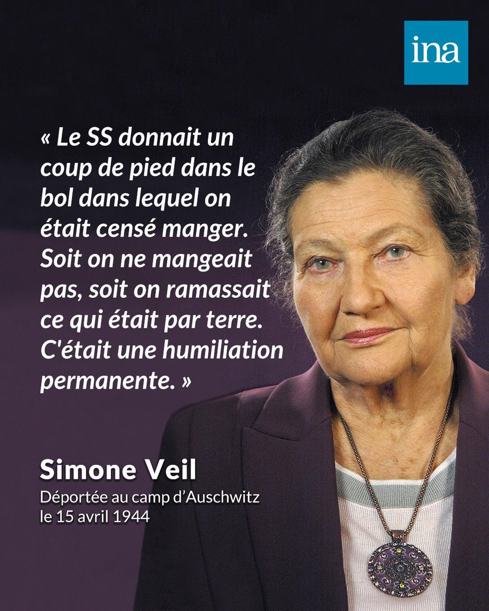 Inafr_officiel's tweet photo. En 2006, Simone Veil racontait à l'INA sa déportation au camp d'Auschwitz le 15 avril 1944.

Un enregistrement de plusieurs heures réalisé avec la Fondation pour la Mémoire de la Shoah à voir en intégralité ici https://t.co/S1fpsarEHV https://t.co/grHHUqf4JX