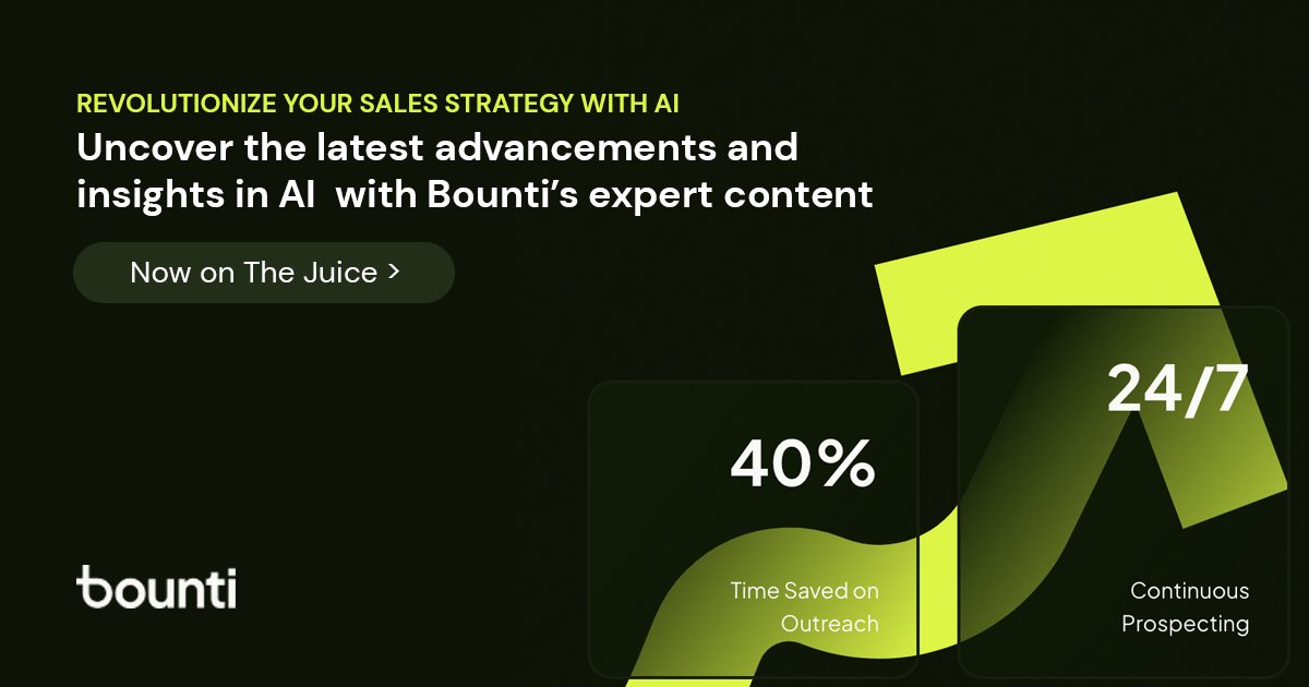 Prepping for sales calls? Over it.

Bounti gives you instant intel—company insights, tailored pitches, &amp; messaging that actually works. 
No more guesswork, just wins.

Now live on The Juice 🧃 
bit.ly/40Qk3Xj