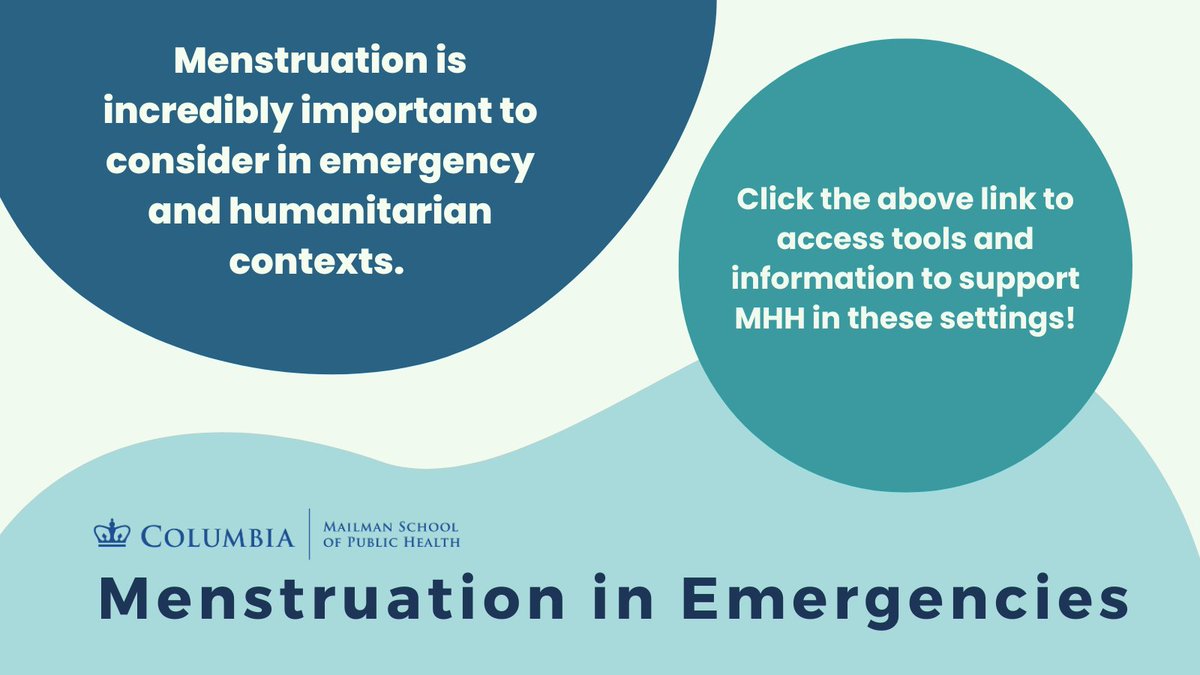 🏥 Menstrual hygiene management is incredibly important to consider in emergency and humanitarian contexts!

Click here for information, tools, and resources on this topic: 
🔗 bit.ly/4aHXpny.