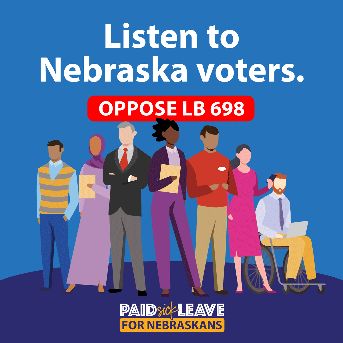 OmahaWomensFund's tweet photo. LB698 would weaken portions of the @PaidSickLeaveNE measure passed by 75% of voters. We oppose this bill as it would exempt several groups of workers from being able to earn paid sick leave and remove protections against retaliation. Oppose LB698: https://t.co/NChRF73D6F 

#NEleg https://t.co/7GjxTCLSRp