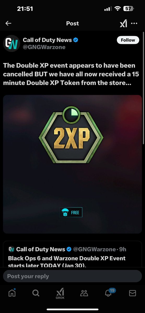 TrickerTD's tweet image. So they cancel a whole weekend event of double XP and give us 15 minutes? What a joke 🗑️ @CallofDuty #callofduty