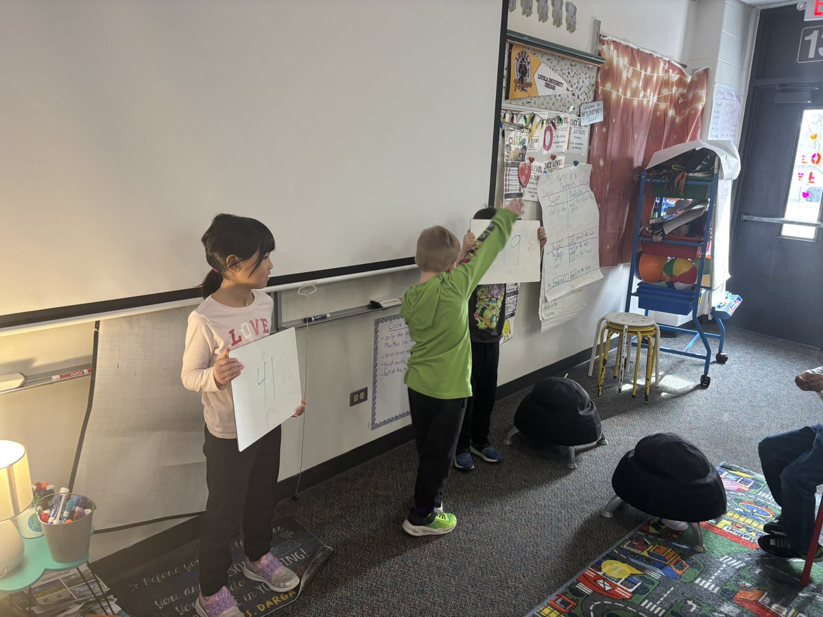 Dynamite Darga’s using their body to compare numbers and decide which are greater or less than others. #togetherwecan #ccsd59learns <a href="/CCSD59/">CCSD59</a> <a href="/D59Byrd/">Admiral Byrd Elementary</a>