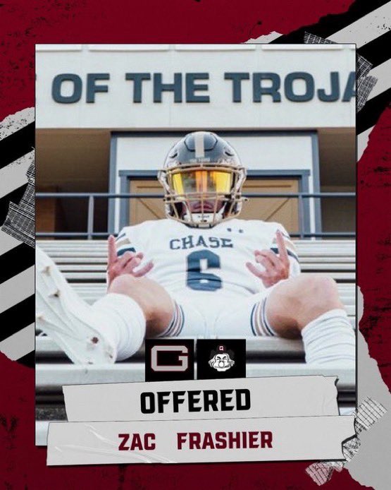 Zachary Frashier (@zfrashier3) on Twitter photo Blessed to receive another offer from Guilford!!
<a href="/thirty343543/">Coach Justin Thirtyacre</a>
<a href="/C2K2D1/">Daniel Bailey</a>
<a href="/coach_cogdill/">Chris Cogdill</a>
<a href="/CTrojanFootball/">CHASE Trojan Football</a> Blessed to receive another offer from Guilford!!
<a href="/thirty343543/">Coach Justin Thirtyacre</a>
<a href="/C2K2D1/">Daniel Bailey</a>
<a href="/coach_cogdill/">Chris Cogdill</a>
<a href="/CTrojanFootball/">CHASE Trojan Football</a>