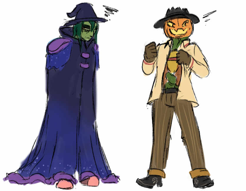 if i'm gonna be drawing all these witches i really oughta bring these losers back, huh. here's a refresh for them