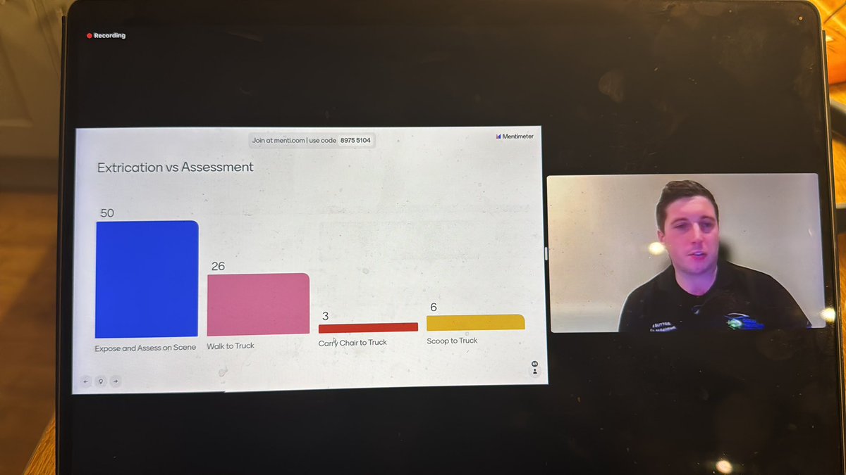 <a href="/capsutton/">Callum Sutton</a> from <a href="/GWAAC/">Great Western Air Ambulance Charity</a> using an <a href="/Mentimeter/">Mentimeter</a> with hundreds of people on the <a href="/theiccpg/">International Critical Care Paramedic Group</a> international critical care paramedic symposium! STAB5. Google it. Especially if you manage trauma.