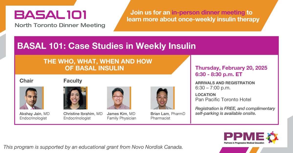 iMedicus (@imedicus_ca) on Twitter photo 📅 Join us in Toronto at the Pan Pacific Hotel! Interactive dinner meeting on Feb 20, 6:30–8:30 PM ET. Learn about once-weekly insulin with expert faculty:
Dr. <a href="/AkshayJainEndo/">Akshay Jain MD, FRCPC, FACE</a>
Dr. James Kim
Dr. Christine Ibrahim
Brian Lam.
Register FREE: events.zoom.us/e/view/preview… 📅 Join us in Toronto at the Pan Pacific Hotel! Interactive dinner meeting on Feb 20, 6:30–8:30 PM ET. Learn about once-weekly insulin with expert faculty:
Dr. <a href="/AkshayJainEndo/">Akshay Jain MD, FRCPC, FACE</a>
Dr. James Kim
Dr. Christine Ibrahim
Brian Lam.
Register FREE: events.zoom.us/e/view/preview…