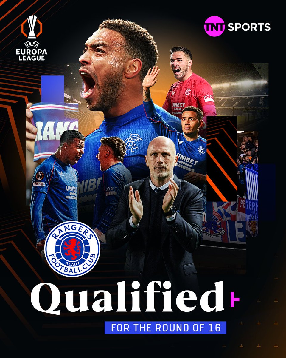 Rangers clinch the final spot and advance to the Europa League Round of 16 👏