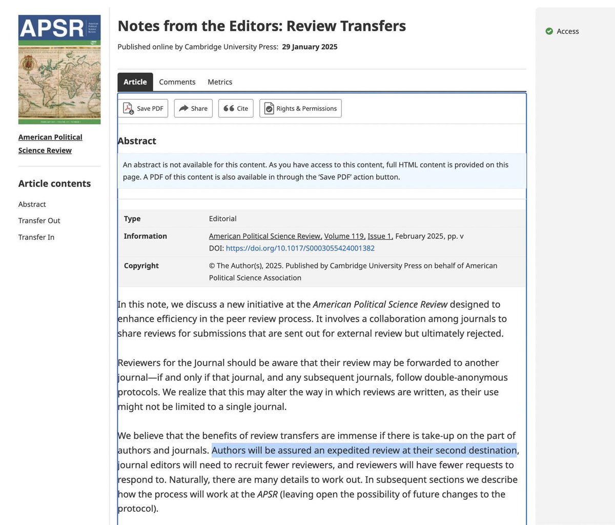 Lee Jones (@drleejones) on Twitter photo This is an absolutely stupid idea from <a href="/apsrjournal/">American Political Science Review</a> and whoever else. Basically, one "Reviewer 2" gatekeeper can sink your article not only at one journal but everywhere else? Talk about making a broken system ever more broken. 1/2 This is an absolutely stupid idea from <a href="/apsrjournal/">American Political Science Review</a> and whoever else. Basically, one "Reviewer 2" gatekeeper can sink your article not only at one journal but everywhere else? Talk about making a broken system ever more broken. 1/2