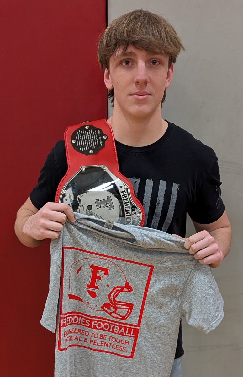 Great week of work Freddies! We have a new Champion as Griffin Garver wins Push-up Wrestling securing 1st place points for Team Toughness. Kamdyn Clutter takes 2nd place for Team Selfless, while Kooper Auker takes 3rd place for Team Family. #DTN #TPW #FACTS