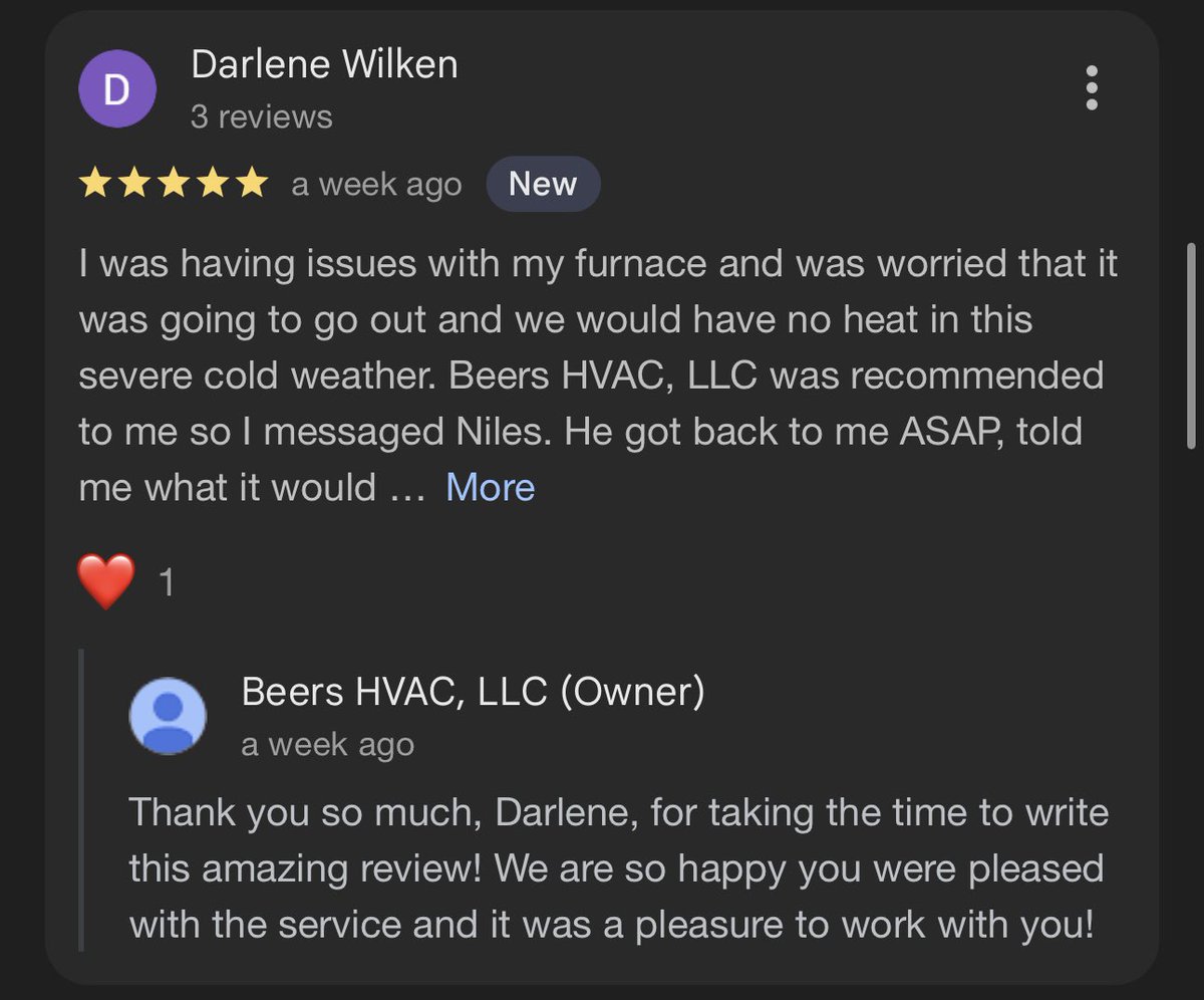 NilesBeers's tweet photo. Brian, Stephen B, Stephen M, Colin, Bradley, Amy, and Darlene! A huge shout out to you all and an even bigger THANK YOU!☺️ for taking the time to write such amazing reviews for Beers HVAC this week! It was truly a pleasure to serve each of you!⭐️⭐️⭐️⭐️⭐️ https://t.co/4RbjzzYhBL