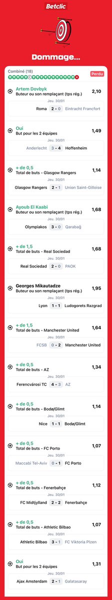 16/18 encore! 
Côté à 172… 🤣