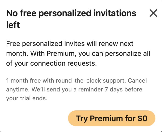 yashashgaurav's tweet image. wait you have to pay to connect with people? What?!

@LinkedIn - This is.. just arm twisting