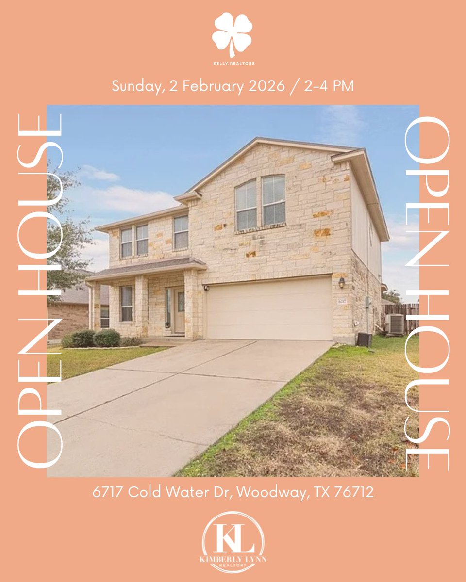 KimLynnRealtor's tweet photo. 🏡 Open House Sun 2-4 PM! 6717 Cold Water Dr, Woodway, TX—4-bed, 2.5-bath, 2,409 sqft in Sendero Springs! ✨ Minutes from Poage Park &amp; Whitehall Park for outdoor fun! 🌳🏀🐶 See you Sunday! 🎉

#WoodwayTX #WacoRealEstate #WacoTexas #WacoTX #Waco #WacoRealtor #WacoHomes #WacoLocal https://t.co/UU7hRTt6Wg