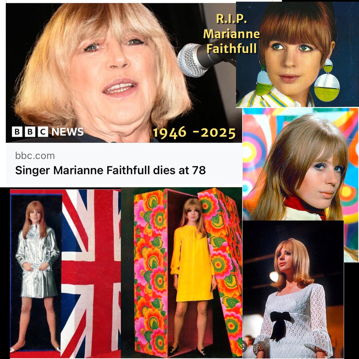 R.I.P Marianne Faithfull 
1946-2025. 🌹💐
#RIPMarianneFaithfull