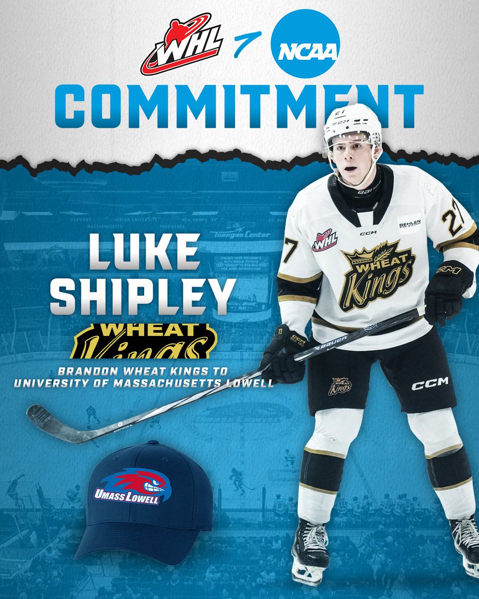 All aboard!🚢

<a href="/bdnwheatkings/">Brandon Wheat Kings</a> veteran Luke Shipley has announced his commitment to <a href="/RiverHawkHockey/">UMass Lowell Hockey</a> following the completion of his WHL career. 

📝 | tinyurl.com/peza4fsr