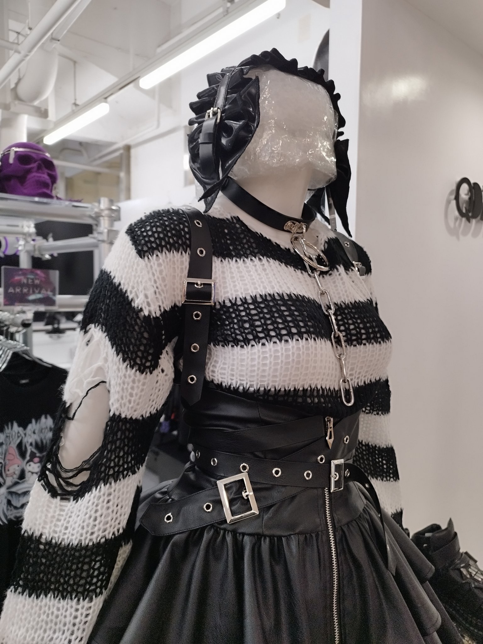 スカート QOOZA IMVAL / Frill Leather Dress [BLK] IMVAL / Frill Leather Dress [BLK] - QOOZA