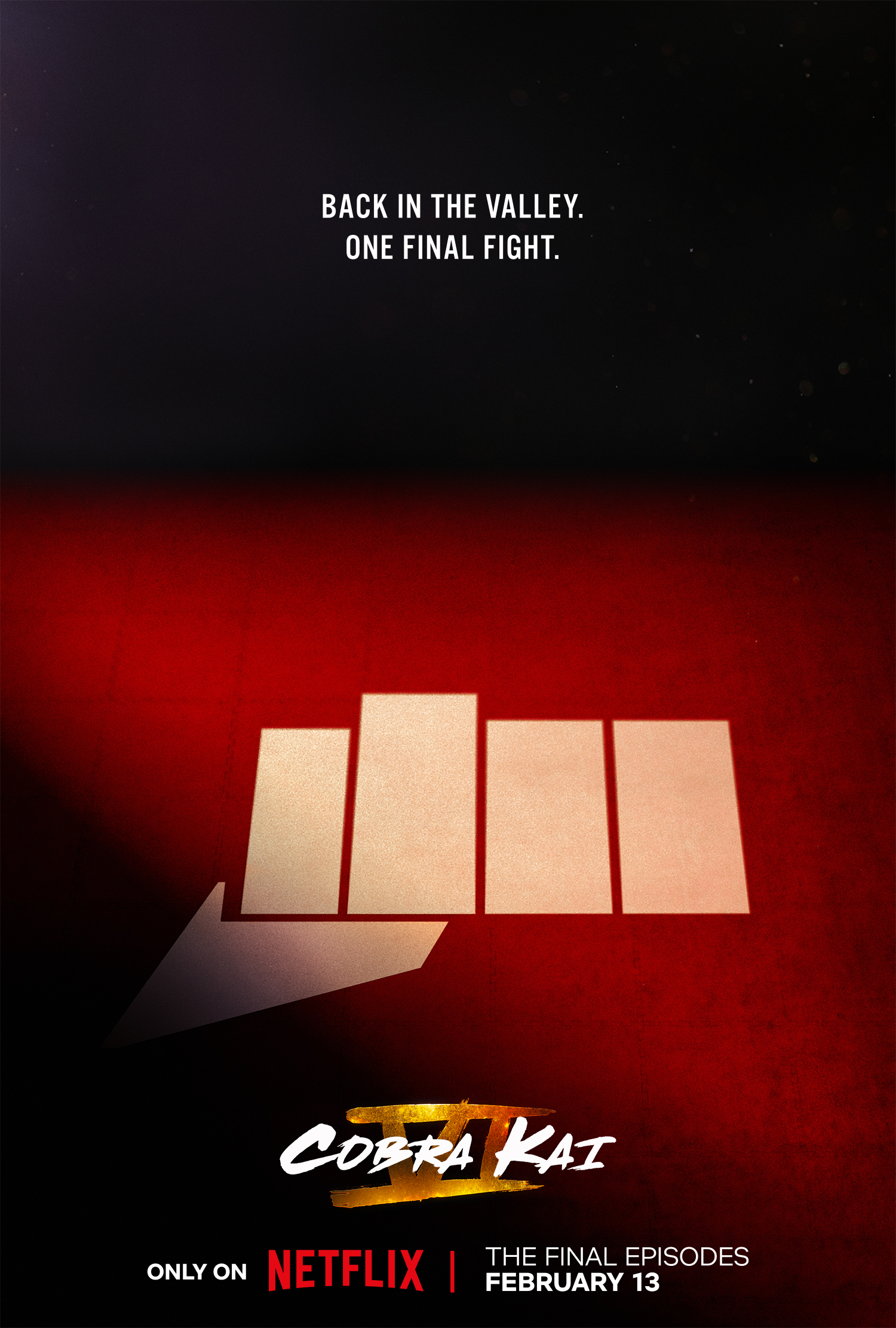 Eerste teaserposter van Cobra Kai S6c op Netflix België width=