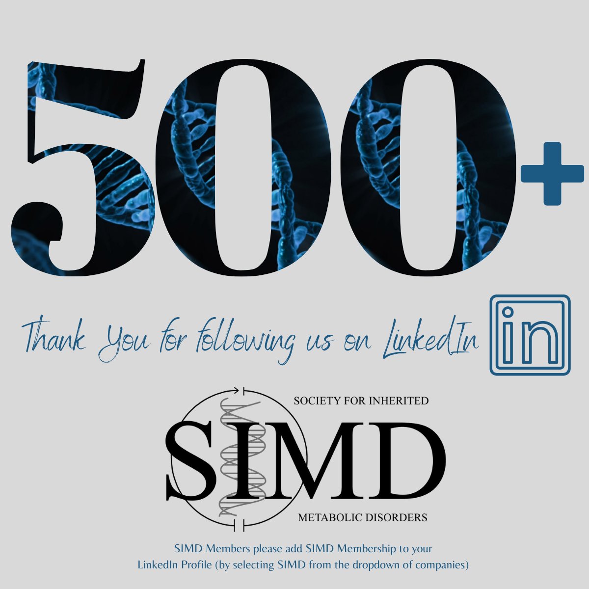 500+ followers over on the SIMD LinkedIn page! We would love you to join us there and here on X and facebook! #metabolic #SIMD #inheritedmetabolicdisorders