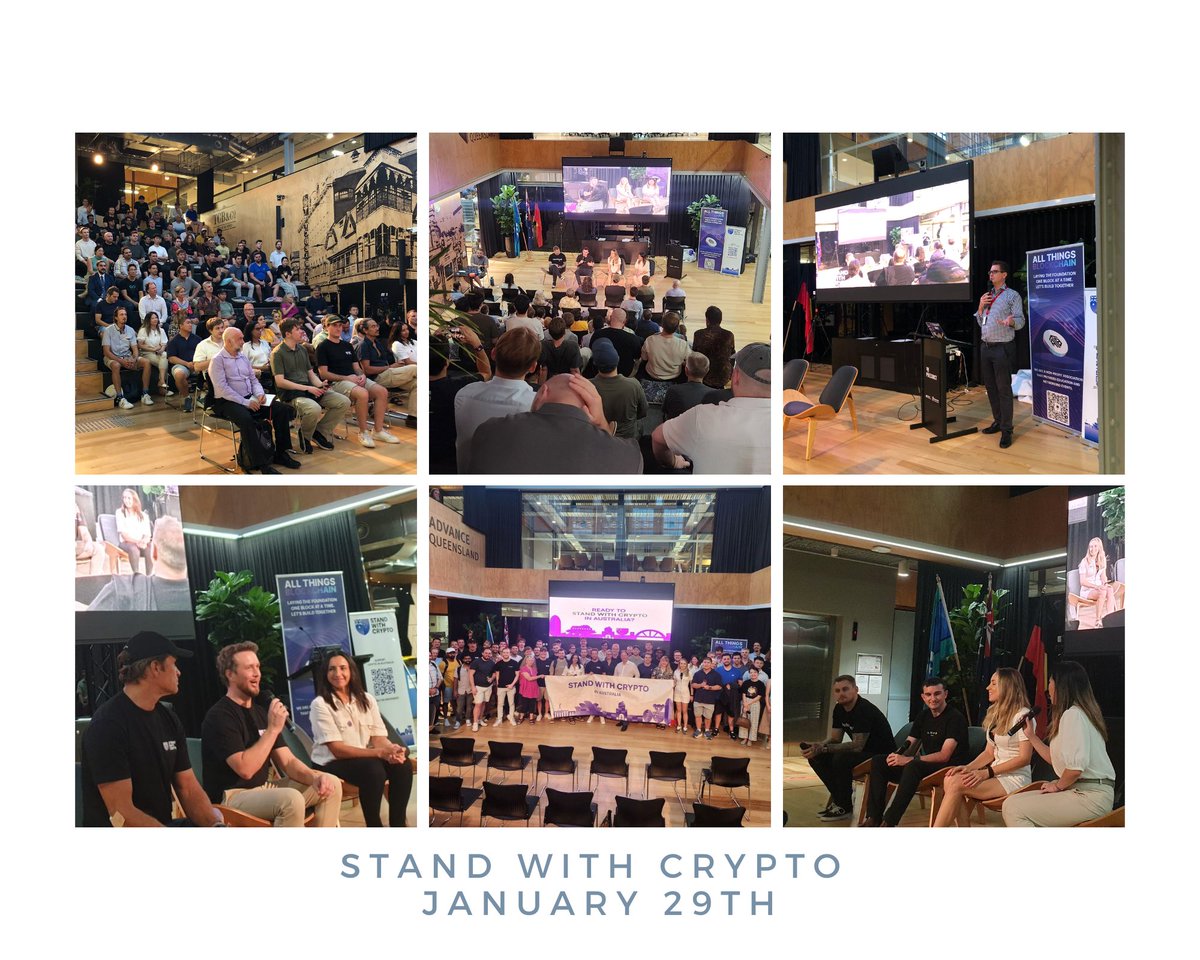 ATB | ALL THINGS BLOCKCHAIN (@allthingsblock) on Twitter photo 🌟 Thank You, Brisbane! 🌟
What an incredible night at <a href="/StandWCrypto_AU/">Stand With Crypto Australia</a> Brisbane! 🎉
Huge thanks to everyone who joined us to champion the future of crypto & Web3 in Australia!!
🧵📸👇 🌟 Thank You, Brisbane! 🌟
What an incredible night at <a href="/StandWCrypto_AU/">Stand With Crypto Australia</a> Brisbane! 🎉
Huge thanks to everyone who joined us to champion the future of crypto & Web3 in Australia!!
🧵📸👇