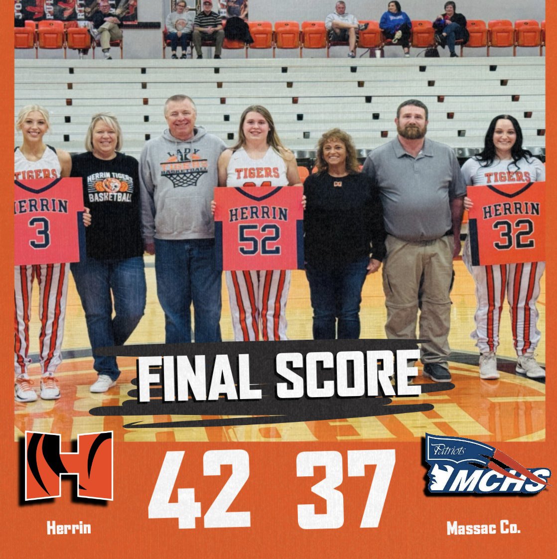 Lady Tigers with a HUGE win on senior night! Avenged a 49 point loss from earlier in the year. Girls played hard all night and got it done!