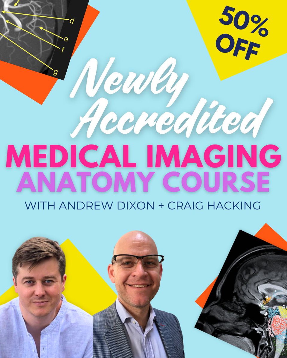 Radiopaedia.org (@radiopaedia) on Twitter photo We've just added AMA Category 1 Credits to our hugely popular Online Anatomy Course by <a href="/DrAndrewDixon/">Andrew Dixon</a> and <a href="/drcraighacking/">Craig Hacking</a>.
To celebrate, we have a HALF PRICE OFFER available for a limited time!
radiopaedia.org/courses/medica… We've just added AMA Category 1 Credits to our hugely popular Online Anatomy Course by <a href="/DrAndrewDixon/">Andrew Dixon</a> and <a href="/drcraighacking/">Craig Hacking</a>.
To celebrate, we have a HALF PRICE OFFER available for a limited time!
radiopaedia.org/courses/medica…