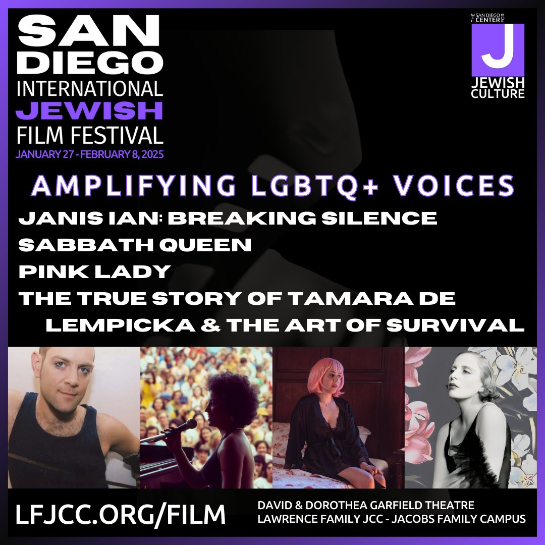 FilmOut San Diego (@filmoutsd) on Twitter photo The San Diego International Jewish Film Festival kicks off tonight! Check out the Amplifying LGBTQ+ Voices block with these outstanding titles during their festival run.
Tickets: 2025sdijff.eventive.org/schedule
<a href="/lfjcc/">Lawrence Family JCC</a> The San Diego International Jewish Film Festival kicks off tonight! Check out the Amplifying LGBTQ+ Voices block with these outstanding titles during their festival run.
Tickets: 2025sdijff.eventive.org/schedule
<a href="/lfjcc/">Lawrence Family JCC</a>