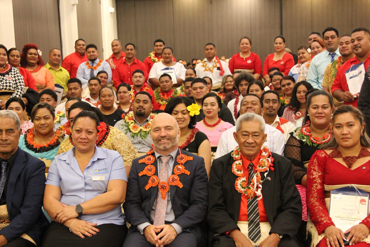 AustHCTonga's tweet photo. Yesterday we celebrated the achievements of 117 Tongans who have successfully completed 13 different courses. 

Australia is committed to supporting Tonga's priorities to enhance skills and education for economic growth and social development through the @aptcpacific https://t.co/BpbuSGNSbB